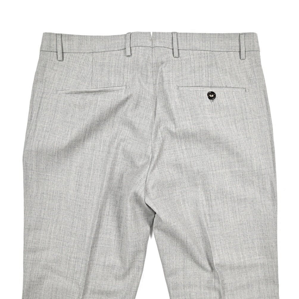 BERWICH “LUX VULCANO” カシミヤ混ウール ノータックスラックス ライトグレー(lt grey) 46 | GUARDAROBA MILANO OFFICIAL STORE
