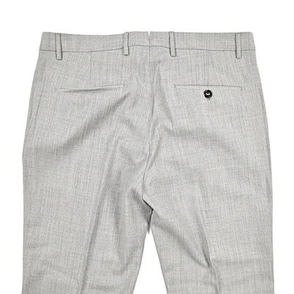 BERWICH “LUX VULCANO” カシミヤ混ウール ノータックスラックス ライトグレー(lt grey) 46 | GUARDAROBA MILANO OFFICIAL STORE