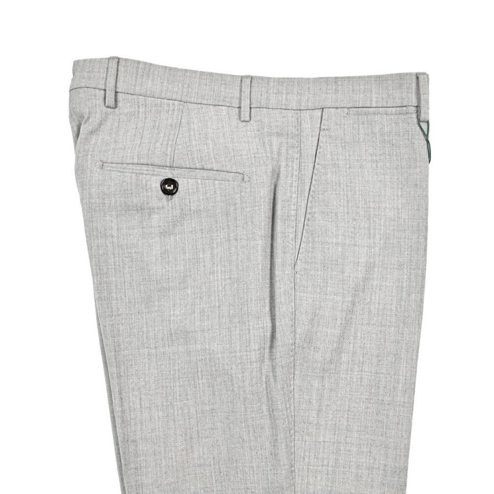 BERWICH “LUX VULCANO” カシミヤ混ウール ノータックスラックス ライトグレー(lt grey) 46 | GUARDAROBA MILANO OFFICIAL STORE