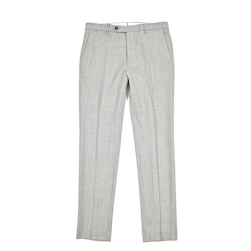 BERWICH “LUX VULCANO” カシミヤ混ウール ノータックスラックス ライトグレー(lt grey) 46 | GUARDAROBA MILANO OFFICIAL STORE