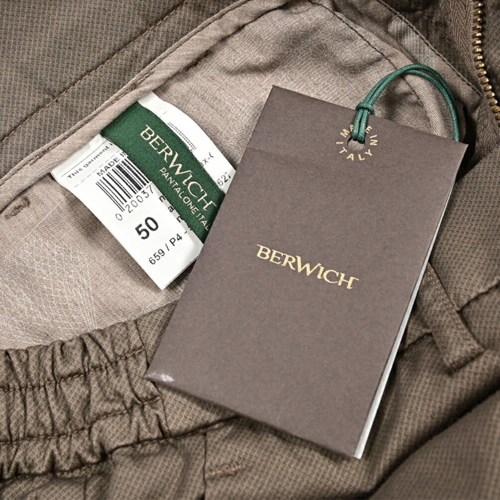 BERWICH "MOELLO ELAX GD" ストレッチコットン ノータックスリムパンツ｜425451 - 50｜GUARDAROBA MILANO OFFICIAL STORE