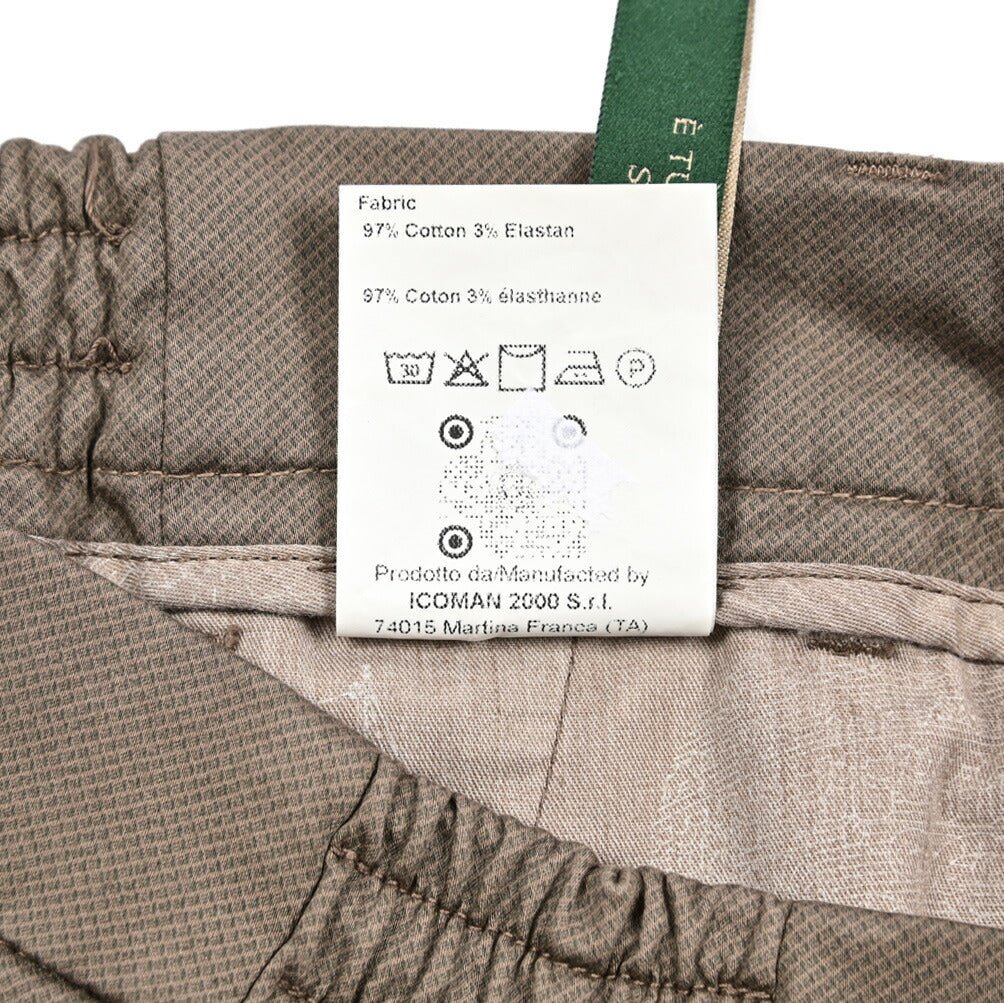 BERWICH "MOELLO ELAX GD" ストレッチコットン ノータックスリムパンツ｜425451 - 50｜GUARDAROBA MILANO OFFICIAL STORE