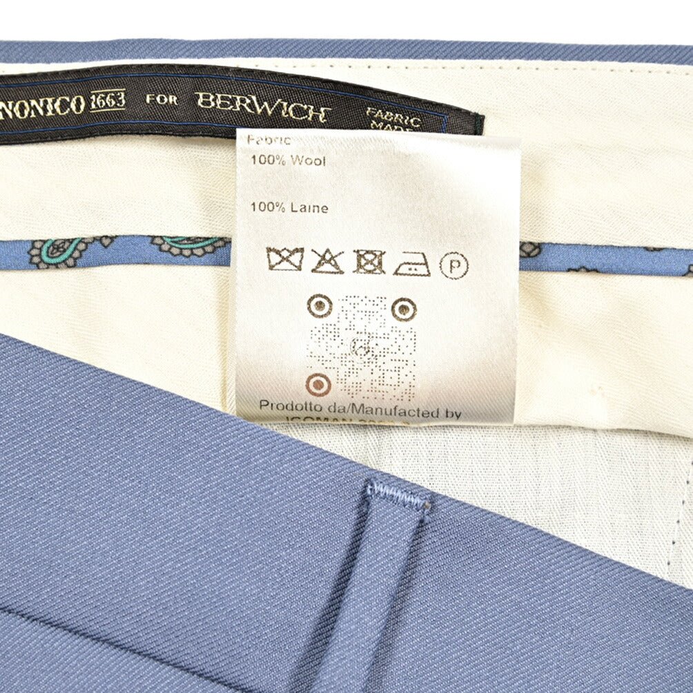 BERWICH "MORELLO" ウール100% ノータックスリムスラックス パープル(lt violet) 46 | GUARDAROBA MILANO OFFICIAL STORE