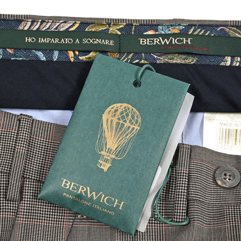 BERWICH "MORELLO" ヴァージンウール100% ノータックスラックス ブラウン(brown) 44 | GUARDAROBA MILANO OFFICIAL STORE