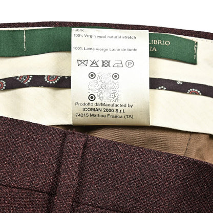 BERWICH “MORELLO” ヴァージンウール100% ノータックスラックス ワインレッド(red) 46 | GUARDAROBA MILANO OFFICIAL STORE