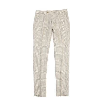 BERWICH “MORELLO 1P” リネン100% ワンタックスラックス ベージュ(desert) 46 | GUARDAROBA MILANO OFFICIAL STORE
