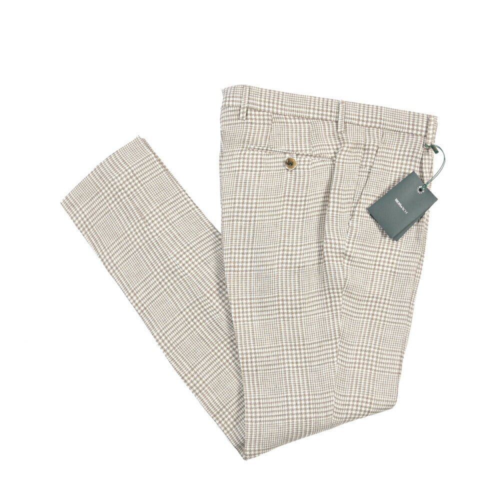 BERWICH “MORELLO 1P” リネン100% ワンタックスラックス ベージュ(desert) 46 | GUARDAROBA MILANO OFFICIAL STORE