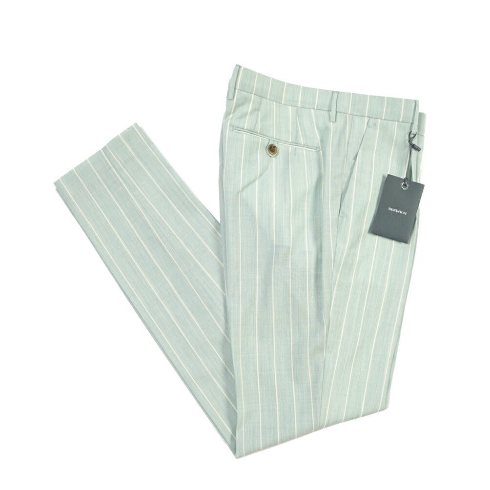 BERWICH “MORELLO 1P” ヴァージンウール100% ワンタックスラックス ライトグリーン(lt green) 46 | GUARDAROBA MILANO OFFICIAL STORE