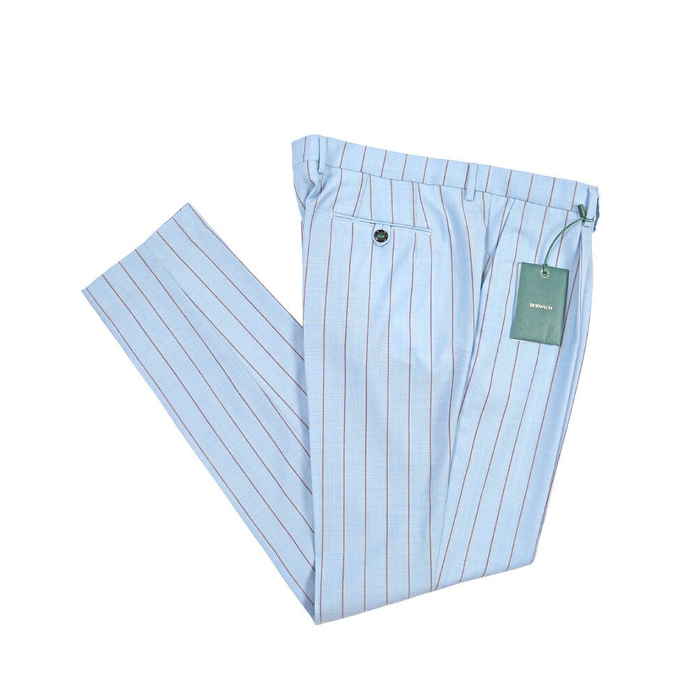 BERWICH “MORELLO 1P” ヴァージンウール100% ワンタックスラックス ライトブルー(azure) 54 | GUARDAROBA MILANO OFFICIAL STORE