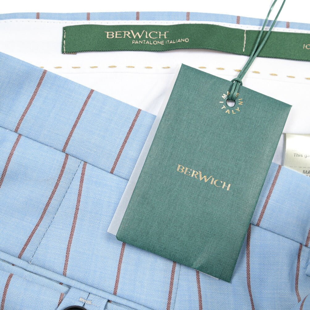 BERWICH “MORELLO 1P” ヴァージンウール100% ワンタックスラックス ライトブルー(azure) 54 | GUARDAROBA MILANO OFFICIAL STORE