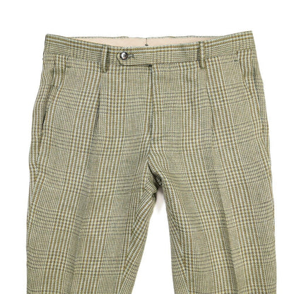 BERWICH “MORELLO 1P” リネン100% ワンタックスラックス グリーン(green) 46 | GUARDAROBA MILANO OFFICIAL STORE