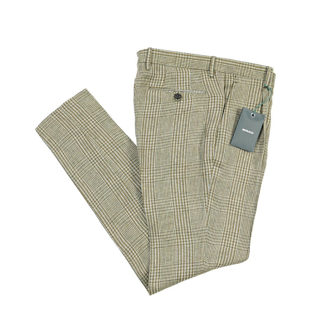 BERWICH “MORELLO 1P” リネン100% ワンタックスラックス グリーン(green) 46 | GUARDAROBA MILANO OFFICIAL STORE
