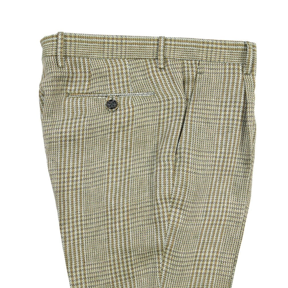 BERWICH “MORELLO 1P” リネン100% ワンタックスラックス グリーン(green) 46 | GUARDAROBA MILANO OFFICIAL STORE