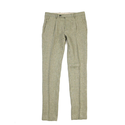 BERWICH “MORELLO 1P” リネン100% ワンタックスラックス グリーン(green) 46 | GUARDAROBA MILANO OFFICIAL STORE