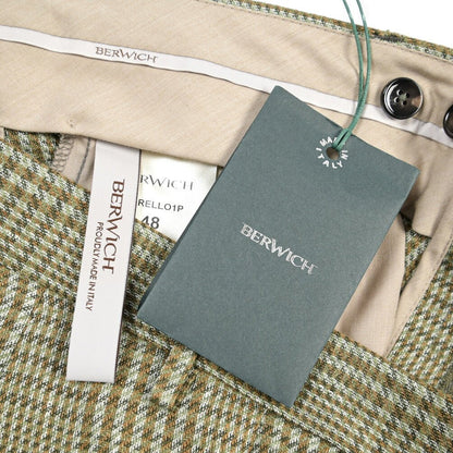BERWICH “MORELLO 1P” リネン100% ワンタックスラックス グリーン(green) 46 | GUARDAROBA MILANO OFFICIAL STORE
