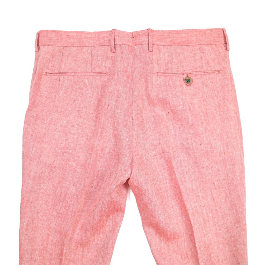 BERWICH “MORELLO 1P” リネン100% ワンタックスラックス ピンク(peach) 46 | GUARDAROBA MILANO OFFICIAL STORE