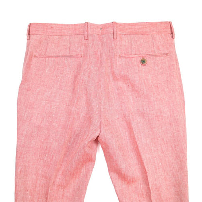 BERWICH “MORELLO 1P” リネン100% ワンタックスラックス ピンク(peach) 46 | GUARDAROBA MILANO OFFICIAL STORE