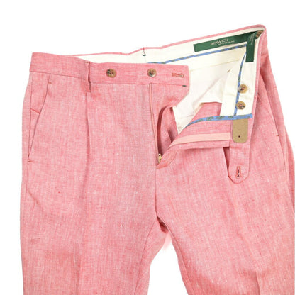 BERWICH “MORELLO 1P” リネン100% ワンタックスラックス ピンク(peach) 46 | GUARDAROBA MILANO OFFICIAL STORE