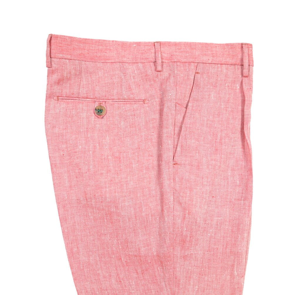 BERWICH “MORELLO 1P” リネン100% ワンタックスラックス ピンク(peach) 46 | GUARDAROBA MILANO OFFICIAL STORE