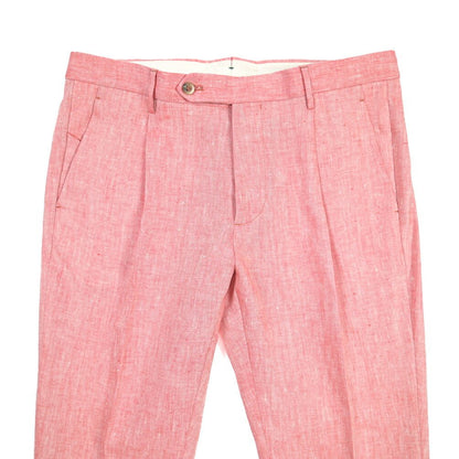 BERWICH “MORELLO 1P” リネン100% ワンタックスラックス ピンク(peach) 46 | GUARDAROBA MILANO OFFICIAL STORE