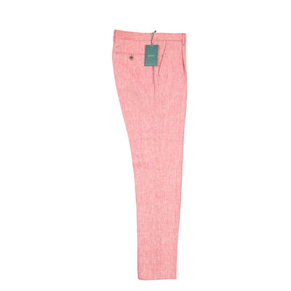 BERWICH “MORELLO 1P” リネン100% ワンタックスラックス ピンク(peach) 46 | GUARDAROBA MILANO OFFICIAL STORE