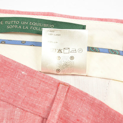 BERWICH “MORELLO 1P” リネン100% ワンタックスラックス ピンク(peach) 46 | GUARDAROBA MILANO OFFICIAL STORE