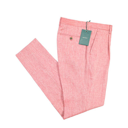 BERWICH “MORELLO 1P” リネン100% ワンタックスラックス ピンク(peach) 46 | GUARDAROBA MILANO OFFICIAL STORE