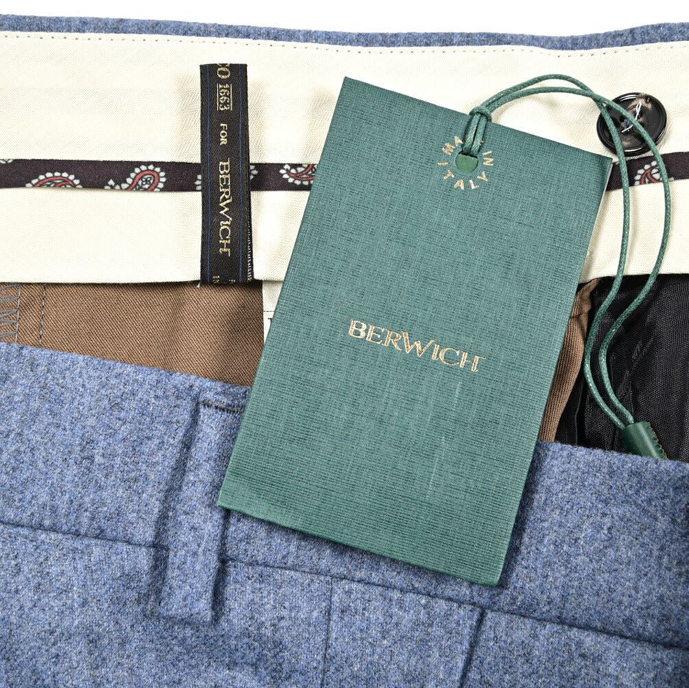 BERWICH “MORELLO 1P” ヴァージンウール100% ワンタックスラックス / CANONICO製生地 パープル(lt violet) 46 | GUARDAROBA MILANO OFFICIAL STORE