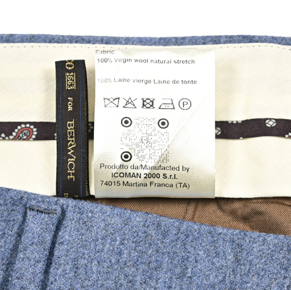 BERWICH “MORELLO 1P” ヴァージンウール100% ワンタックスラックス / CANONICO製生地 パープル(lt violet) 46 | GUARDAROBA MILANO OFFICIAL STORE