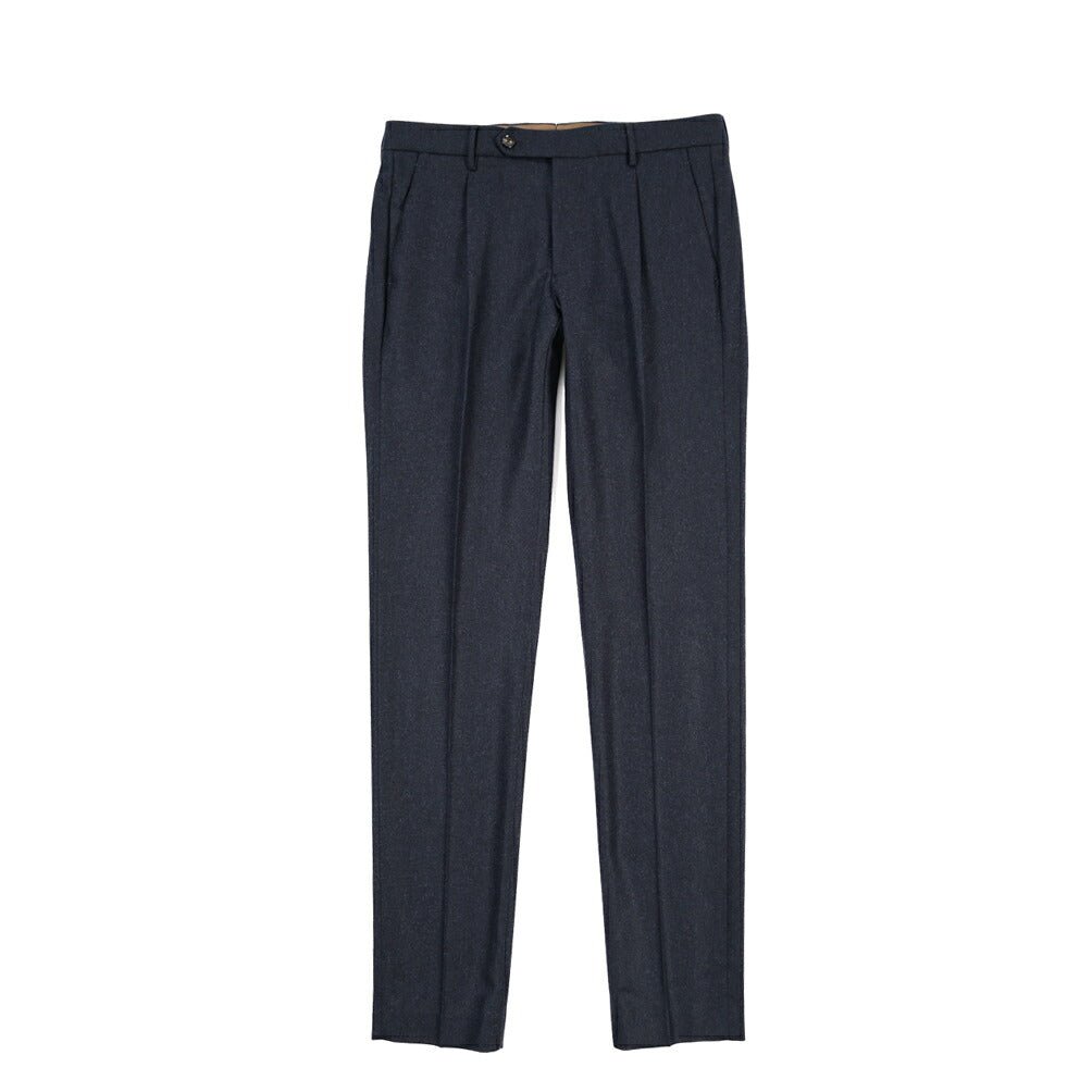 BERWICH “MORELLO 1P” ヴァージンウール100% ワンタックスラックス / CANONICO製生地 ネイビー(navy) 46 | GUARDAROBA MILANO OFFICIAL STORE