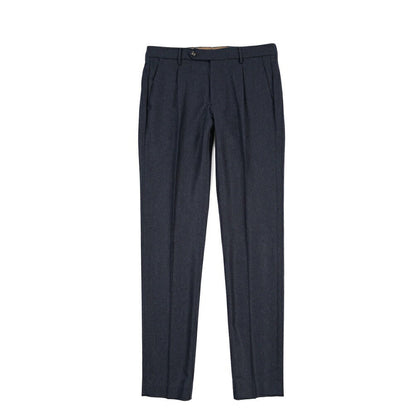 BERWICH “MORELLO 1P” ヴァージンウール100% ワンタックスラックス / CANONICO製生地 ネイビー(navy) 46 | GUARDAROBA MILANO OFFICIAL STORE
