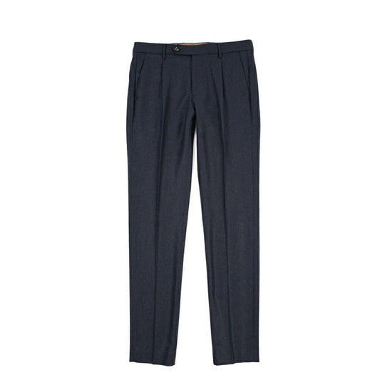 BERWICH “MORELLO 1P” ヴァージンウール100% ワンタックスラックス / CANONICO製生地 ネイビー(navy) 46 | GUARDAROBA MILANO OFFICIAL STORE