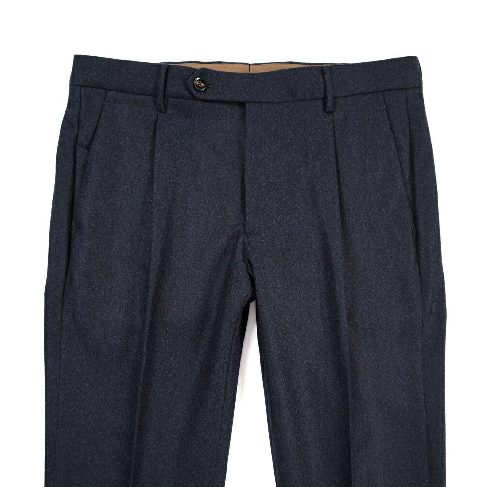 BERWICH “MORELLO 1P” ヴァージンウール100% ワンタックスラックス / CANONICO製生地 ネイビー(navy) 46 | GUARDAROBA MILANO OFFICIAL STORE