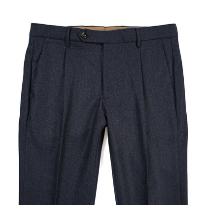 BERWICH “MORELLO 1P” ヴァージンウール100% ワンタックスラックス / CANONICO製生地 ネイビー(navy) 46 | GUARDAROBA MILANO OFFICIAL STORE