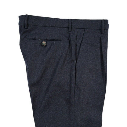 BERWICH “MORELLO 1P” ヴァージンウール100% ワンタックスラックス / CANONICO製生地 ネイビー(navy) 46 | GUARDAROBA MILANO OFFICIAL STORE