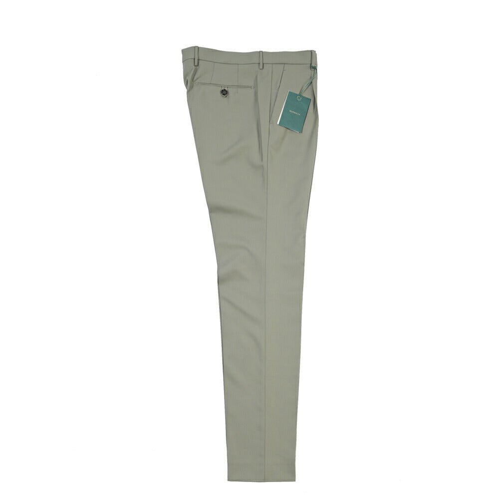 BERWICH “MORELLO 1P” ウール100% ワンタックスラックス / CANONICO製生地 グリーン(sage) 48 | GUARDAROBA MILANO OFFICIAL STORE