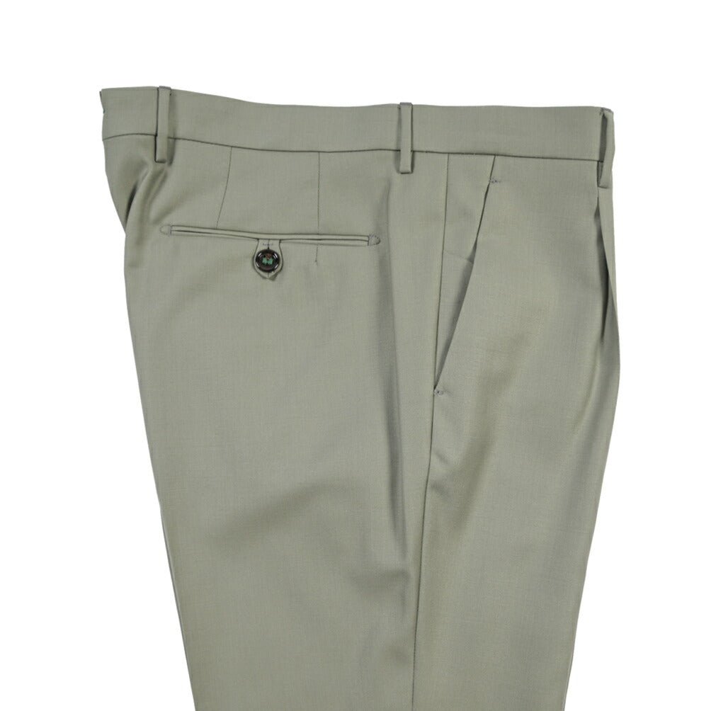 BERWICH “MORELLO 1P” ウール100% ワンタックスラックス / CANONICO製生地 グリーン(sage) 48 | GUARDAROBA MILANO OFFICIAL STORE