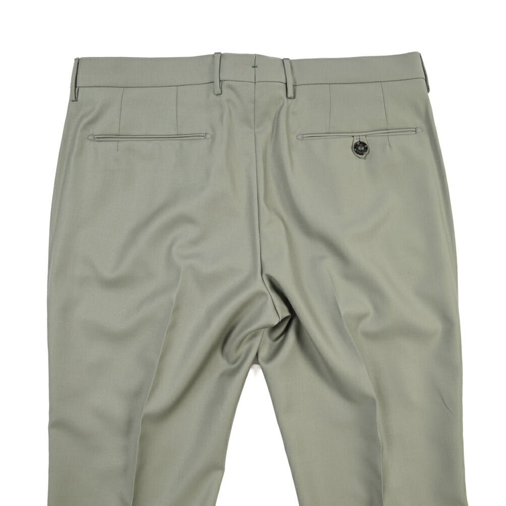 BERWICH “MORELLO 1P” ウール100% ワンタックスラックス / CANONICO製生地 グリーン(sage) 48 | GUARDAROBA MILANO OFFICIAL STORE