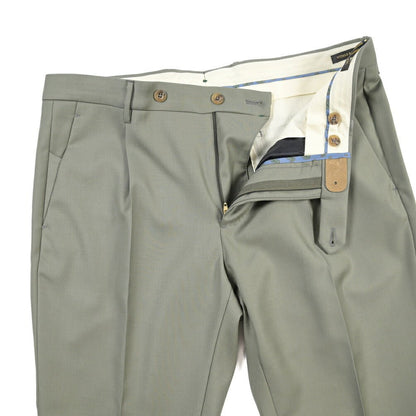 BERWICH “MORELLO 1P” ウール100% ワンタックスラックス / CANONICO製生地 グリーン(sage) 48 | GUARDAROBA MILANO OFFICIAL STORE