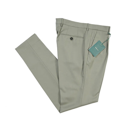 BERWICH “MORELLO 1P” ウール100% ワンタックスラックス / CANONICO製生地 グリーン(sage) 48 | GUARDAROBA MILANO OFFICIAL STORE