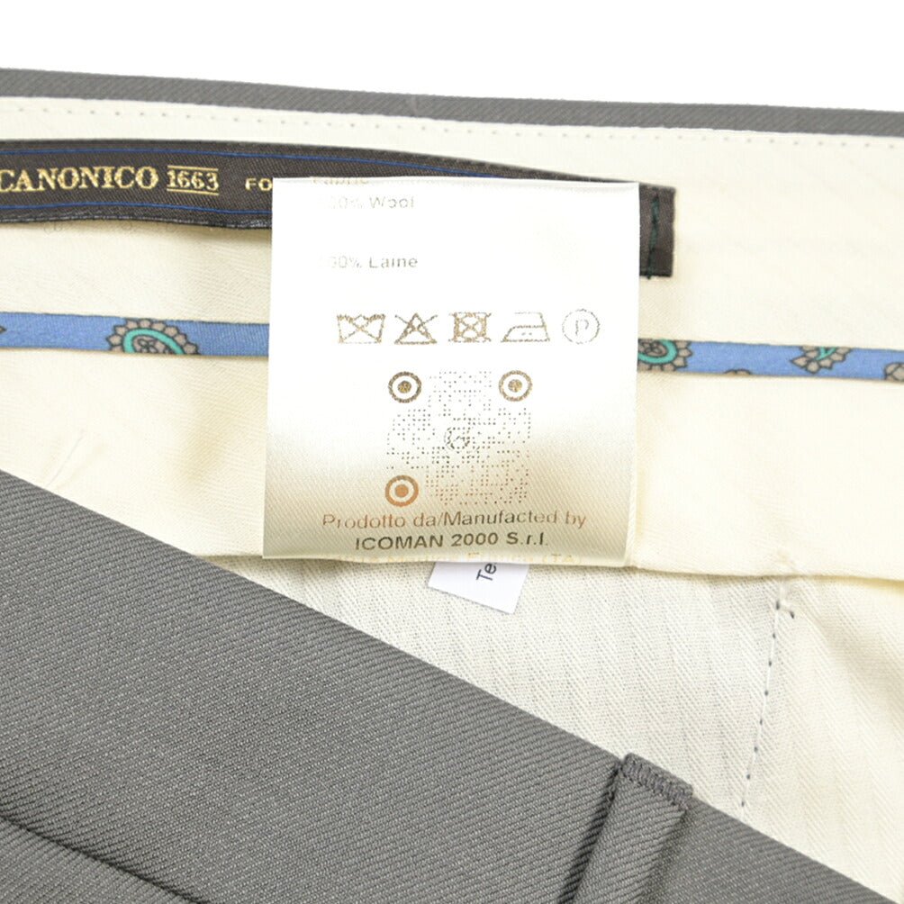 BERWICH “MORELLO 1P” ウール100% ワンタックスラックス / CANONICO製生地 グレー(matt grey) 48 | GUARDAROBA MILANO OFFICIAL STORE