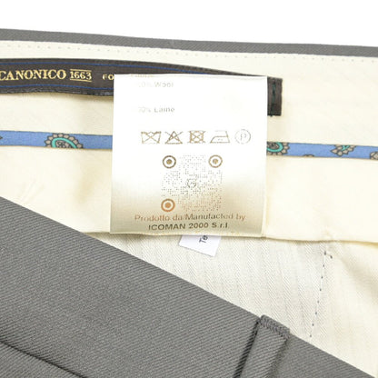 BERWICH “MORELLO 1P” ウール100% ワンタックスラックス / CANONICO製生地 グレー(matt grey) 48 | GUARDAROBA MILANO OFFICIAL STORE