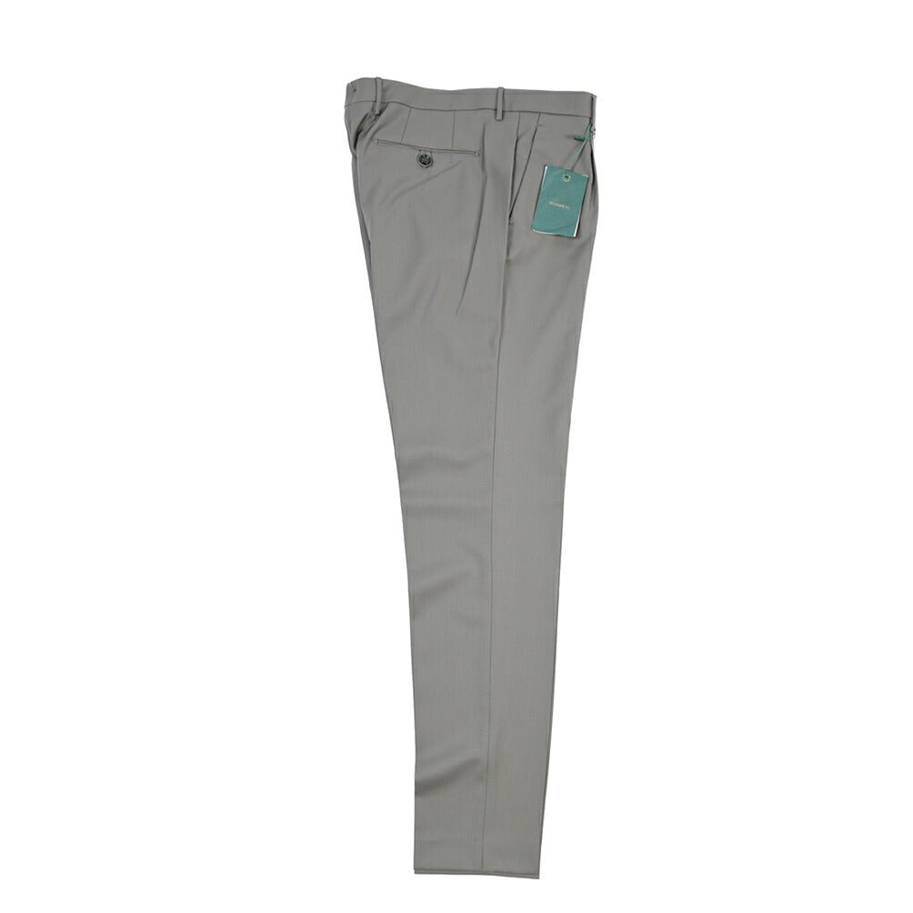 BERWICH “MORELLO 1P” ウール100% ワンタックスラックス / CANONICO製生地 グレー(matt grey) 48 | GUARDAROBA MILANO OFFICIAL STORE