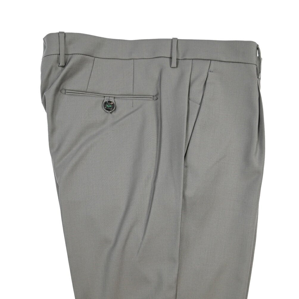 BERWICH “MORELLO 1P” ウール100% ワンタックスラックス / CANONICO製生地 グレー(matt grey) 48 | GUARDAROBA MILANO OFFICIAL STORE