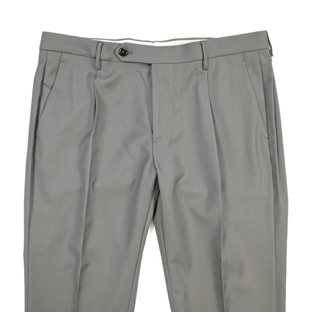 BERWICH “MORELLO 1P” ウール100% ワンタックスラックス / CANONICO製生地 グレー(matt grey) 48 | GUARDAROBA MILANO OFFICIAL STORE