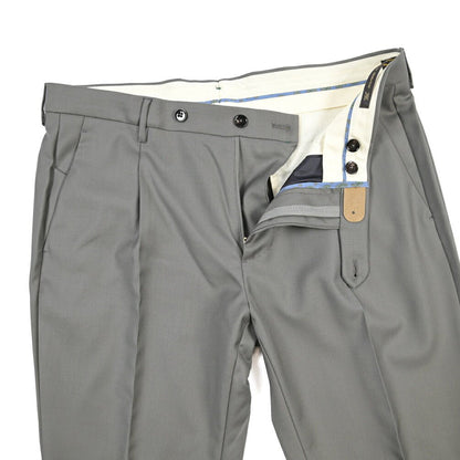 BERWICH “MORELLO 1P” ウール100% ワンタックスラックス / CANONICO製生地 グレー(matt grey) 48 | GUARDAROBA MILANO OFFICIAL STORE