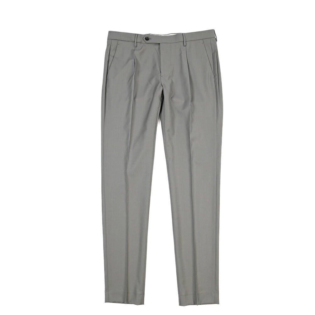 BERWICH “MORELLO 1P” ウール100% ワンタックスラックス / CANONICO製生地 グレー(matt grey) 48 | GUARDAROBA MILANO OFFICIAL STORE