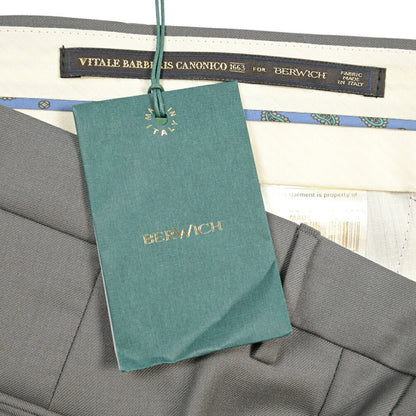 BERWICH “MORELLO 1P” ウール100% ワンタックスラックス / CANONICO製生地 グレー(matt grey) 48 | GUARDAROBA MILANO OFFICIAL STORE