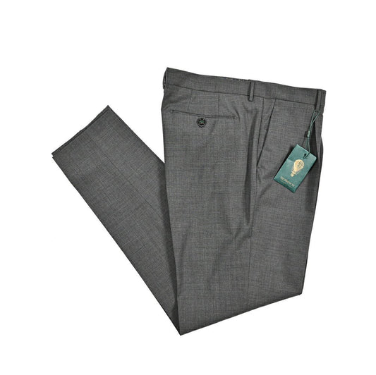 BERWICH "MORELLO 1P" ストレッチウール ワンタックスラックス グレー(smoke) 56 | GUARDAROBA MILANO OFFICIAL STORE