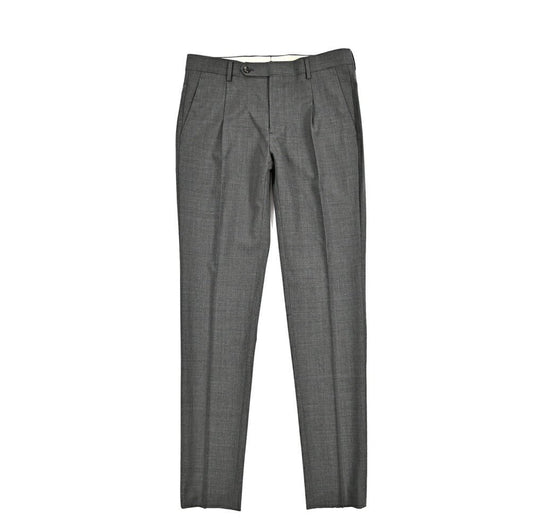 BERWICH "MORELLO 1P" ストレッチウール ワンタックスラックス グレー(smoke) 46 | GUARDAROBA MILANO OFFICIAL STORE